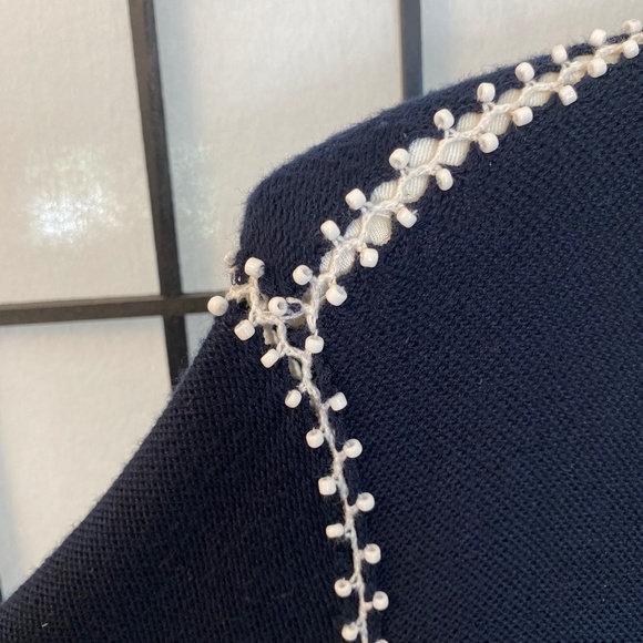 St. John Blue Hand Beaded Long Cardigan - Picture 3 of 8